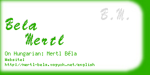 bela mertl business card